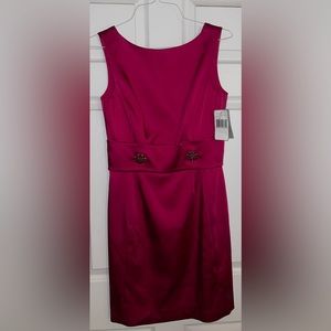 Kay Unger Dress Midi Lenth. Color: Pink, Size: 8. Jeweled Accents.